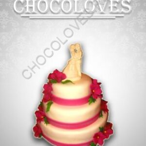 Красный свадебный торт с фигурками на заказ - Chocoloves.ru