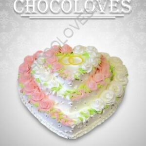 Свадебный торт "Двойное сердце"