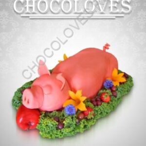 Оригинальный торт "Поросенок с яблоками"