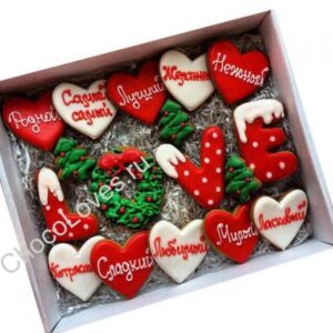 Набор новогодних имбирных пряников Love
