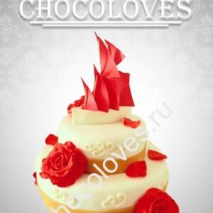 Красный свадебный торт на заказ -Chocoloves.ru